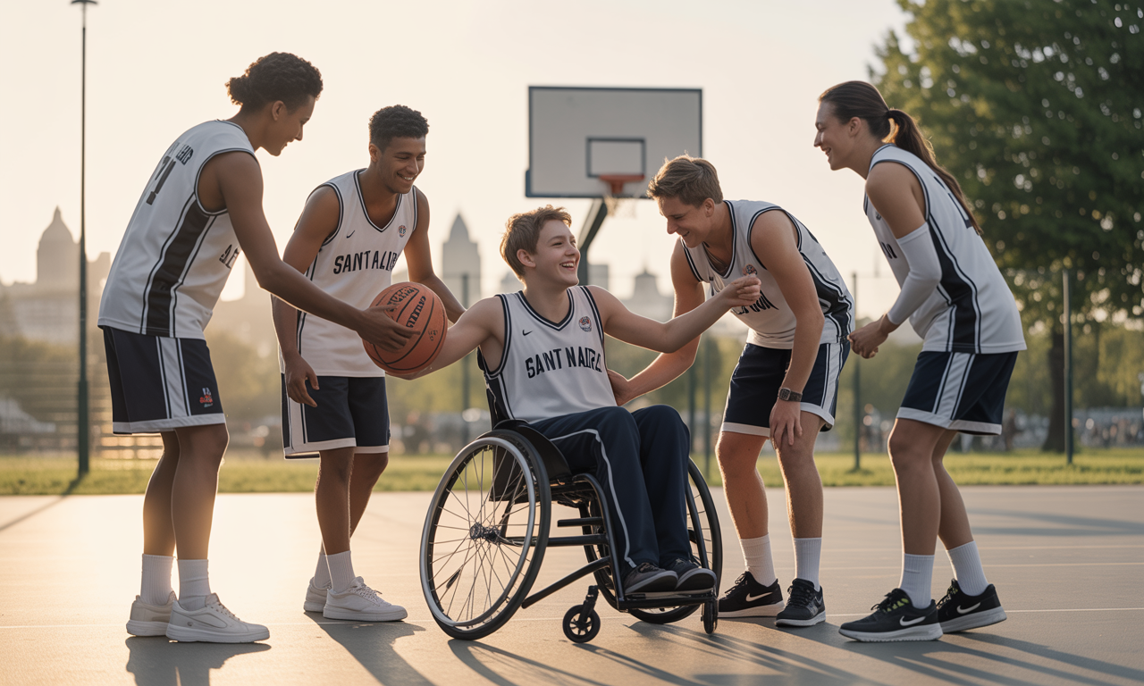 à saint-nazaire, un club de basket se mobilise pour soutenir un jeune en situation de handicap, favorisant inclusion et solidarité à travers le sport.