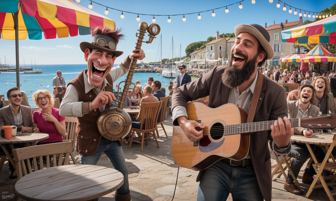 vivez des moments inoubliables au festival de la chanson de café à pornic avec le spectacle humoristique de sac à boulons et l'odyssée musicale envoûtante de besa. rires et émotions au rendez-vous !