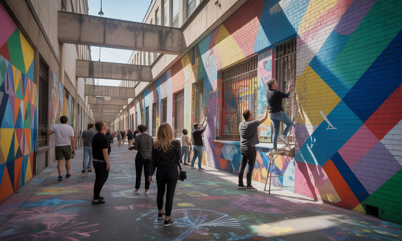 découvrez l'exposition gratuite 'interstices' de jef aérosol dans le 13e arrondissement, avec nos clichés exclusifs à ne pas manquer.