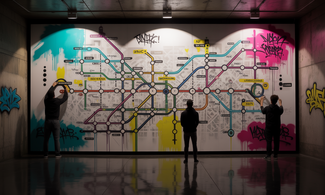 découvrez gratuitement une exposition immersive de street art inspirée du plan du métro parisien, plongée unique au cœur du marais dans une galerie incontournable.