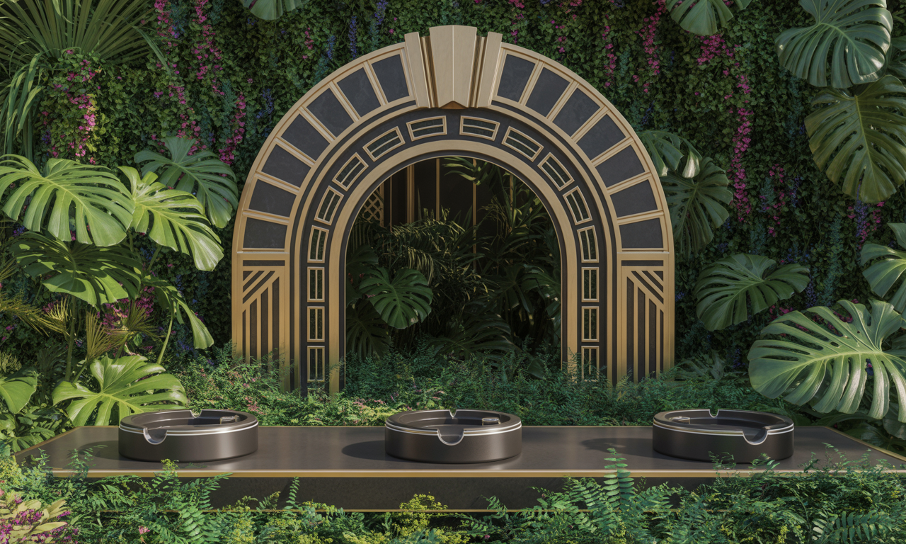 découvrez comment une arche art déco, une végétation luxuriante et des cendriers design réinventent l'un des lieux les plus emblématiques, alliant histoire et modernité avec style.